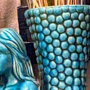 Turquoise mermaid vase